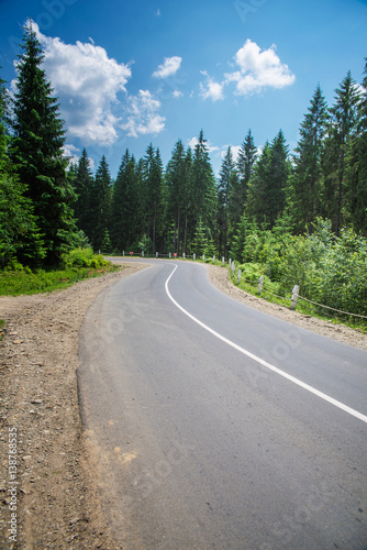 road in the Carpathian Mountains in Ukraine © badahos