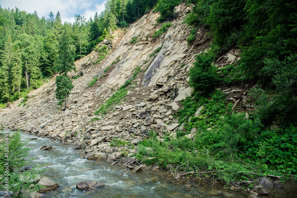 fast river in the Carpathian mountains