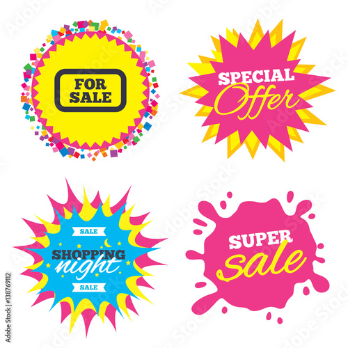 For sale sign icon. Real estate selling.