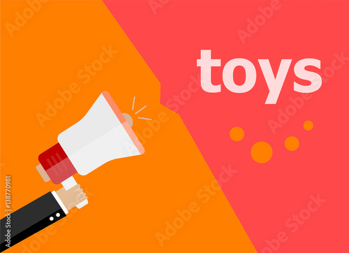 toys. Hand holding a megaphone. flat style © fotoscool