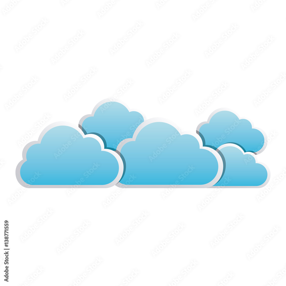 blue cloud sticker icon, vector illustraction design image blue cloud sticker icon, vector illustraction design image
