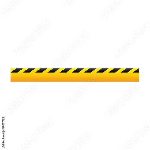yellow warning ribbon icon, vector illustraction design image