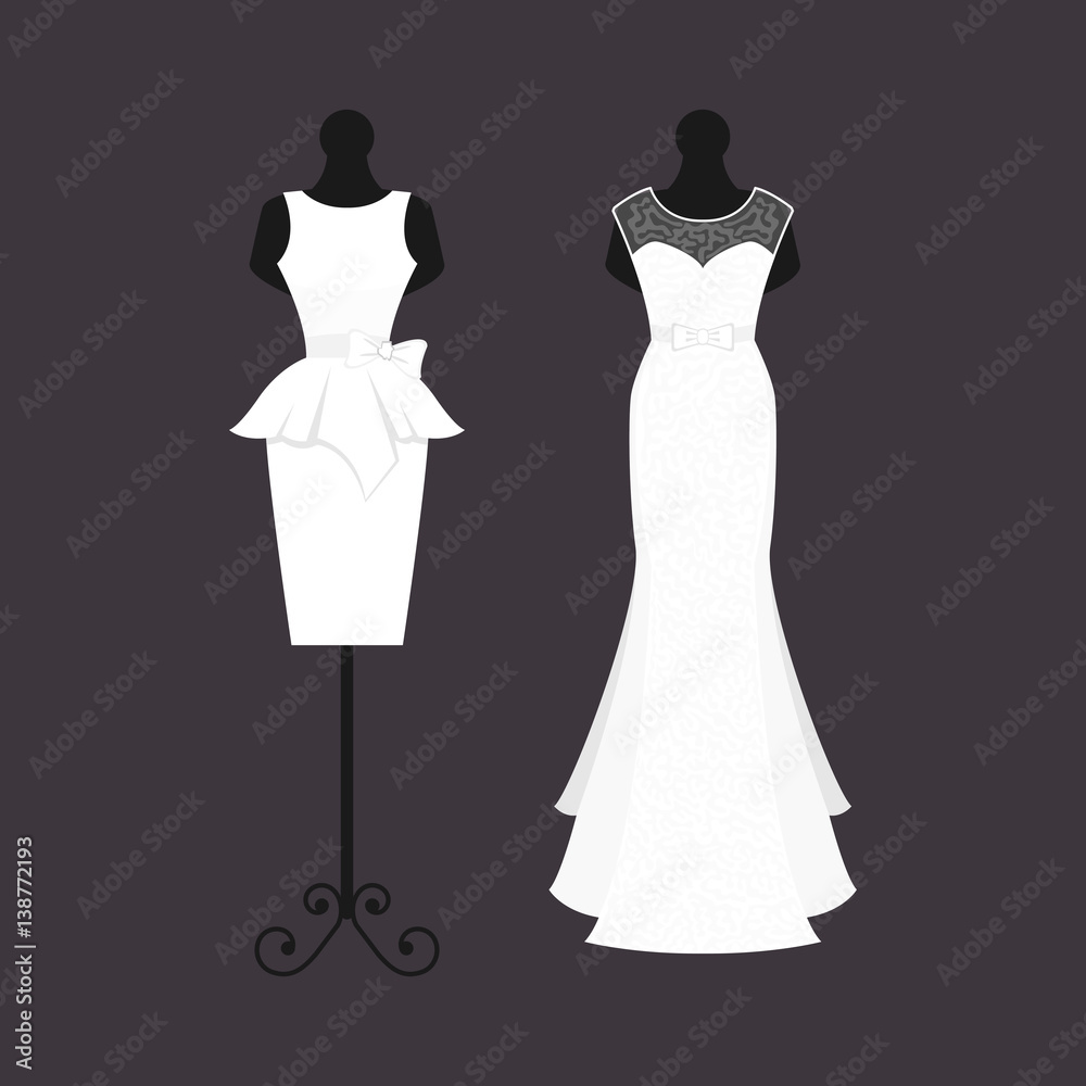 Wedding bride dress elegance style celebration vector illustration. Wedding bride dress elegance style celebration vector illustration.
