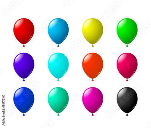 Сolored Air Balloons. 12 Variations set.