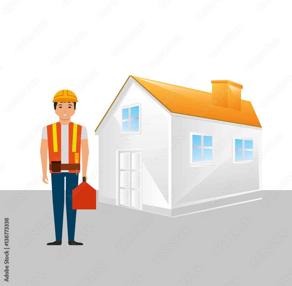 Construction professional avatar character vector illustration design