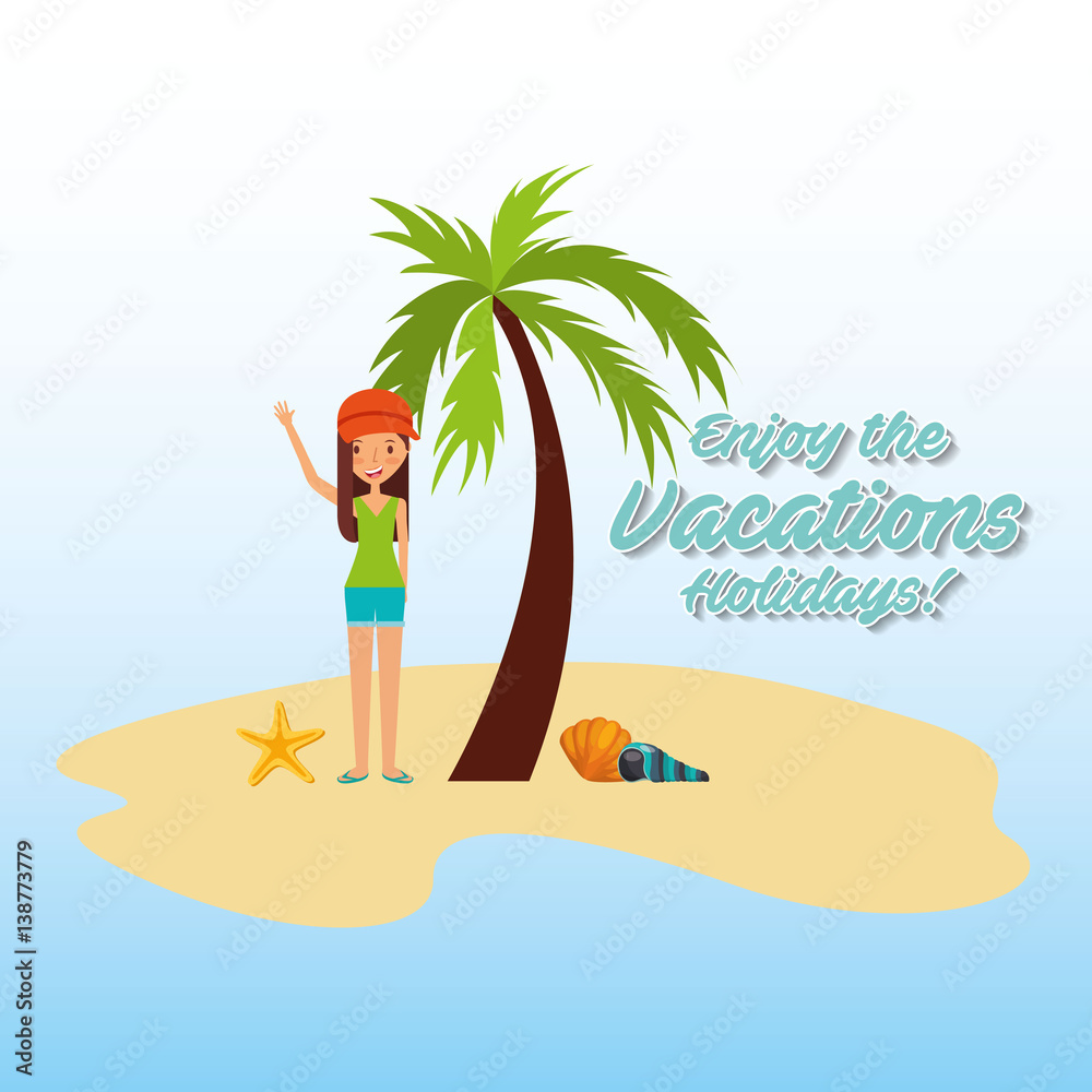 person on vacations holidays vector illustration design