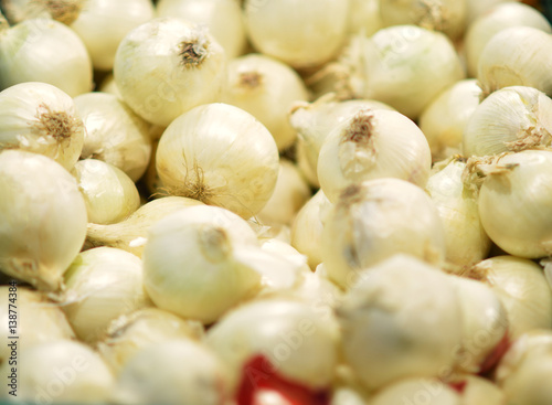 close up of garlic on market stand