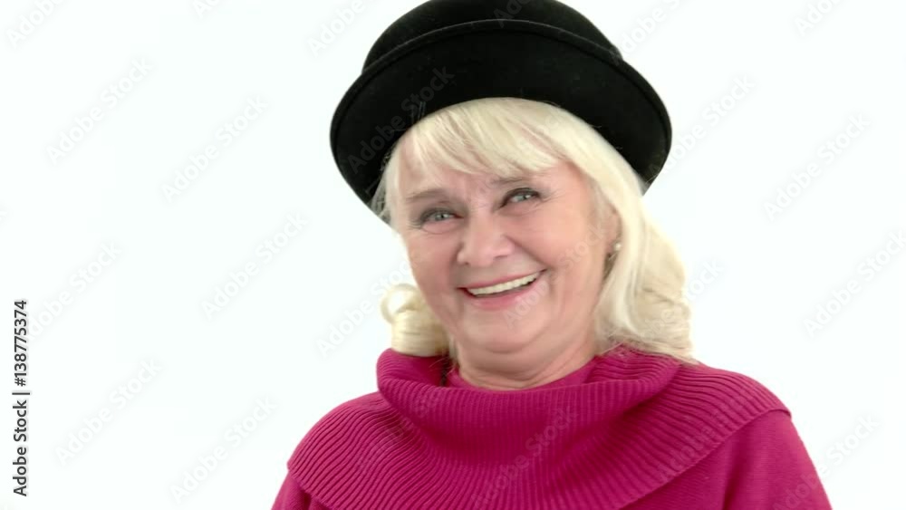 Isolated senior lady laughing. Cheerful elderly woman. Isolated senior lady laughing. Cheerful elderly woman.