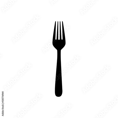 sticker contour fork icon, vector illustraction design image