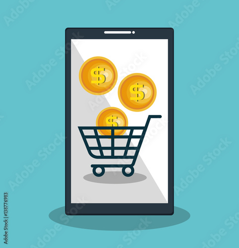 smartphone device electronic commerce vector illustration design