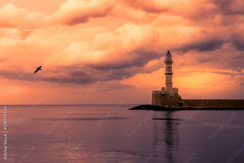 The faros at the Venecian port of Chania, Krete. 2015.