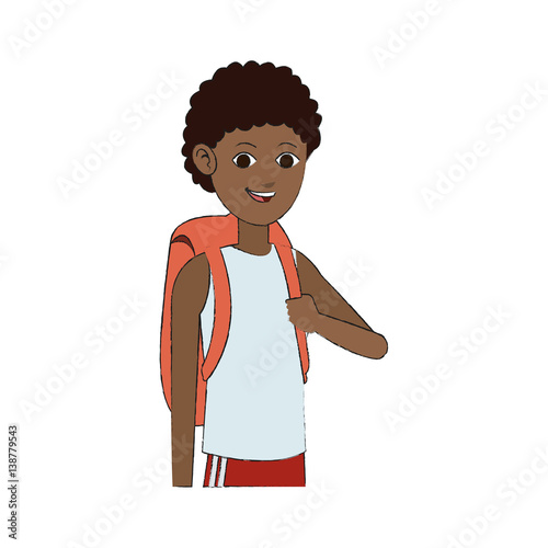 handsome young dark skin  man icon image vector illustration design 