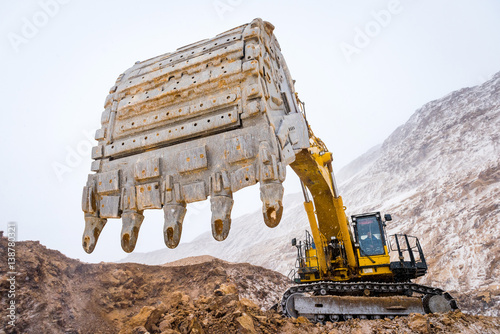 Big yellow excavator