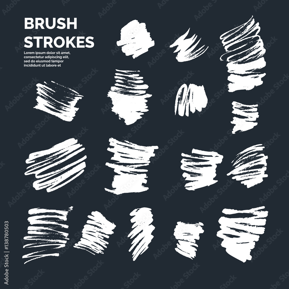 Abstract background. Set of vector ink strokes with a dry brush. Abstract background. Set of vector ink strokes with a dry brush.