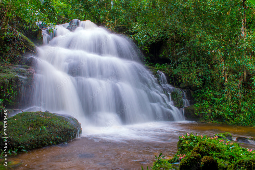 beautiful waterfall in rainforest at phu tub berk mountain phetchabun, Thailand (Mun Dang waterfalls) beautiful waterfall in rainforest at phu tub berk mountain phetchabun, Thailand (Mun Dang waterfalls)