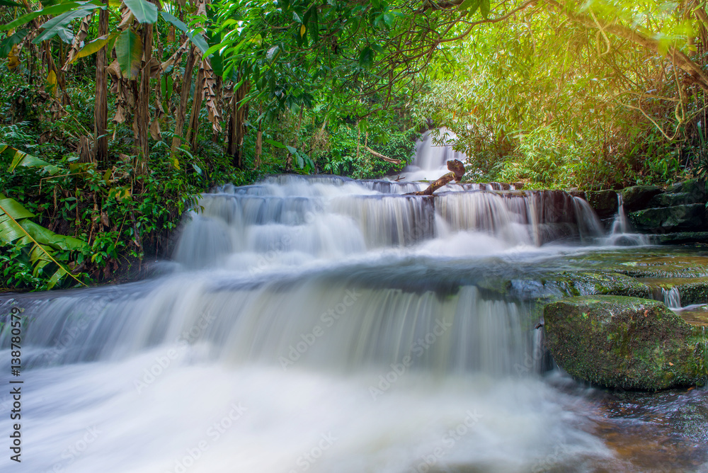 beautiful waterfall in rainforest at phu tub berk mountain  phetchabun, Thailand (Mun Dang waterfalls)