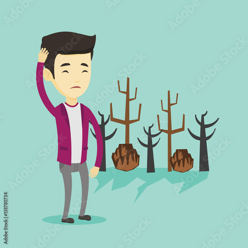 Forest destroyed by fire or global warming.