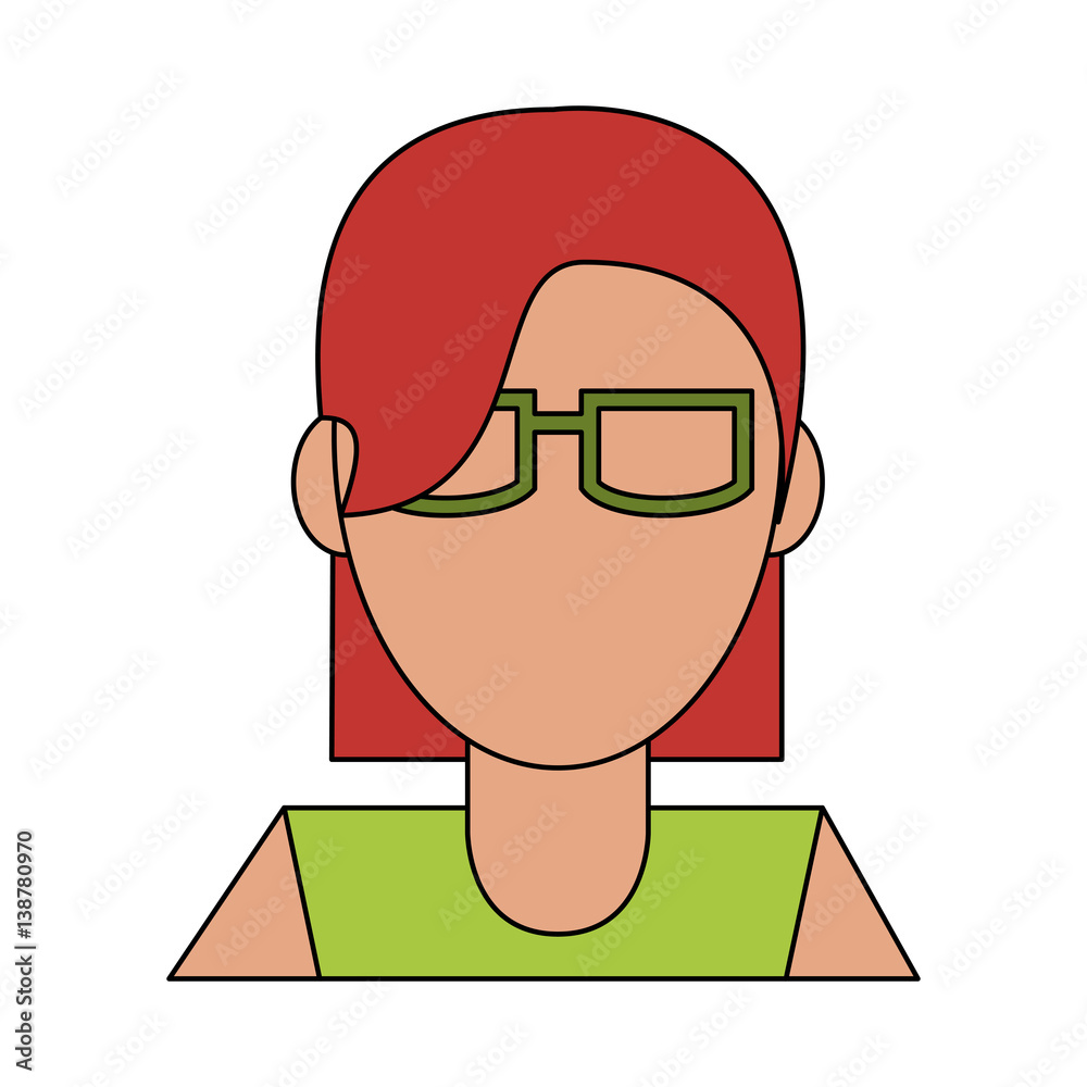 abstract faceless woman with glasses icon image vector illustration design 
