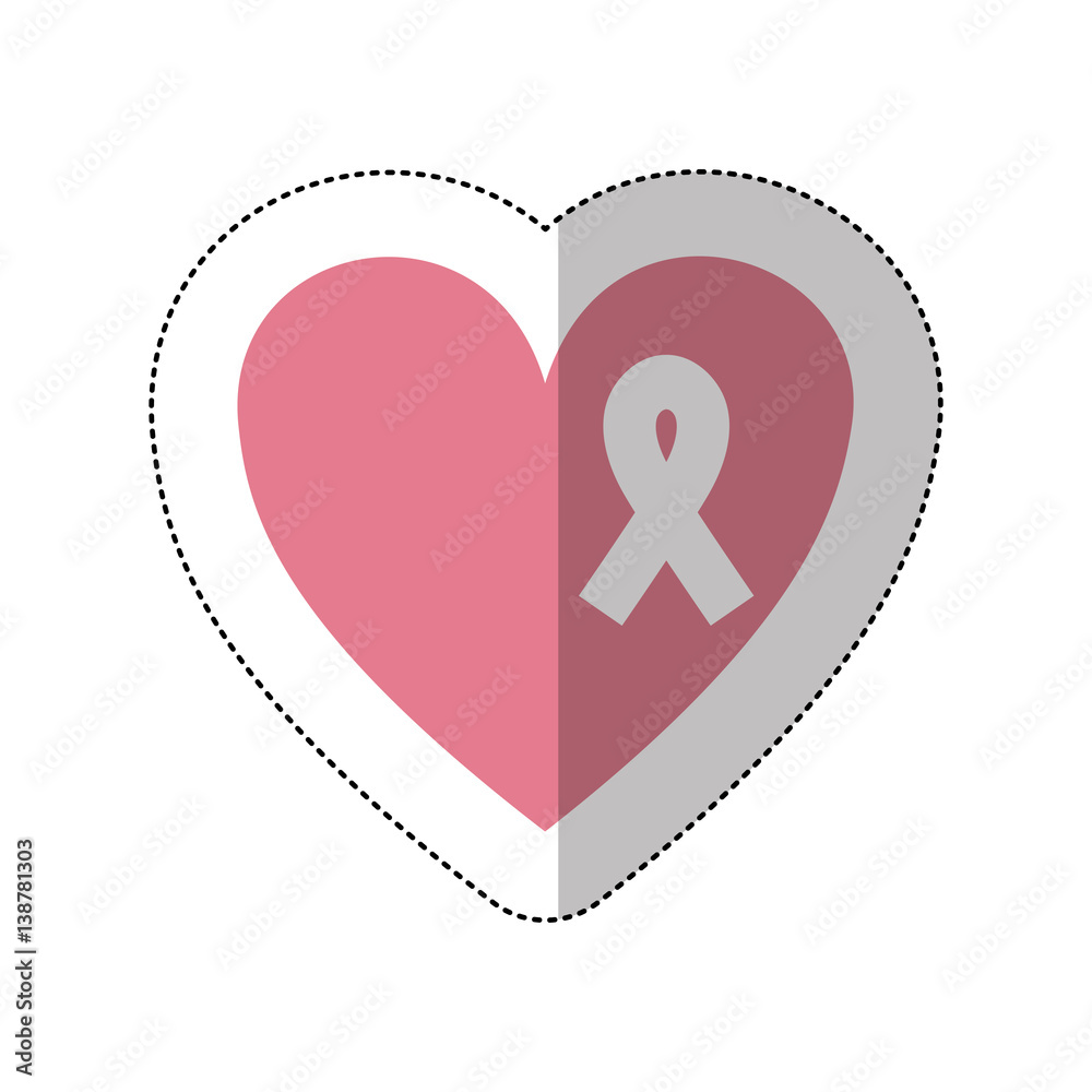 symbol heart with breast cancer ribbon icon, vector illustration design symbol heart with breast cancer ribbon icon, vector illustration design