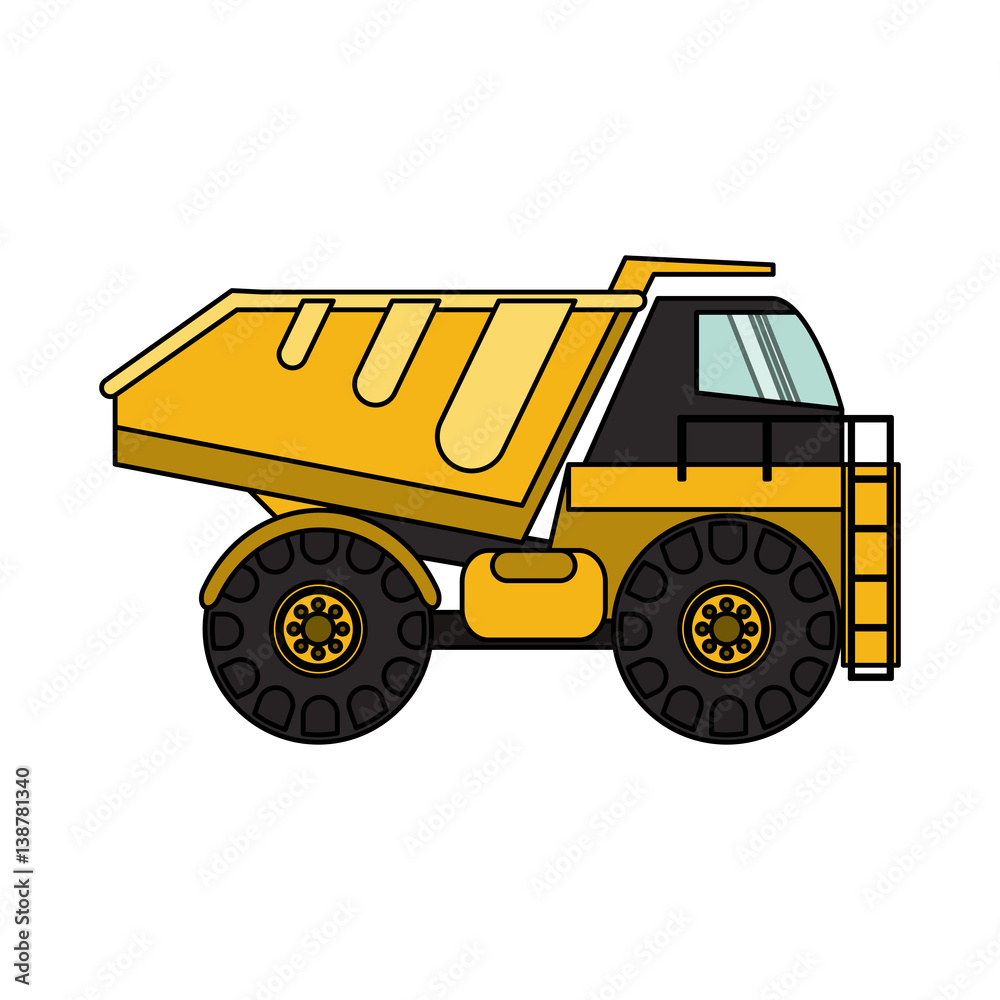 dump truck heavy construction machinery icon image vector illustration design 