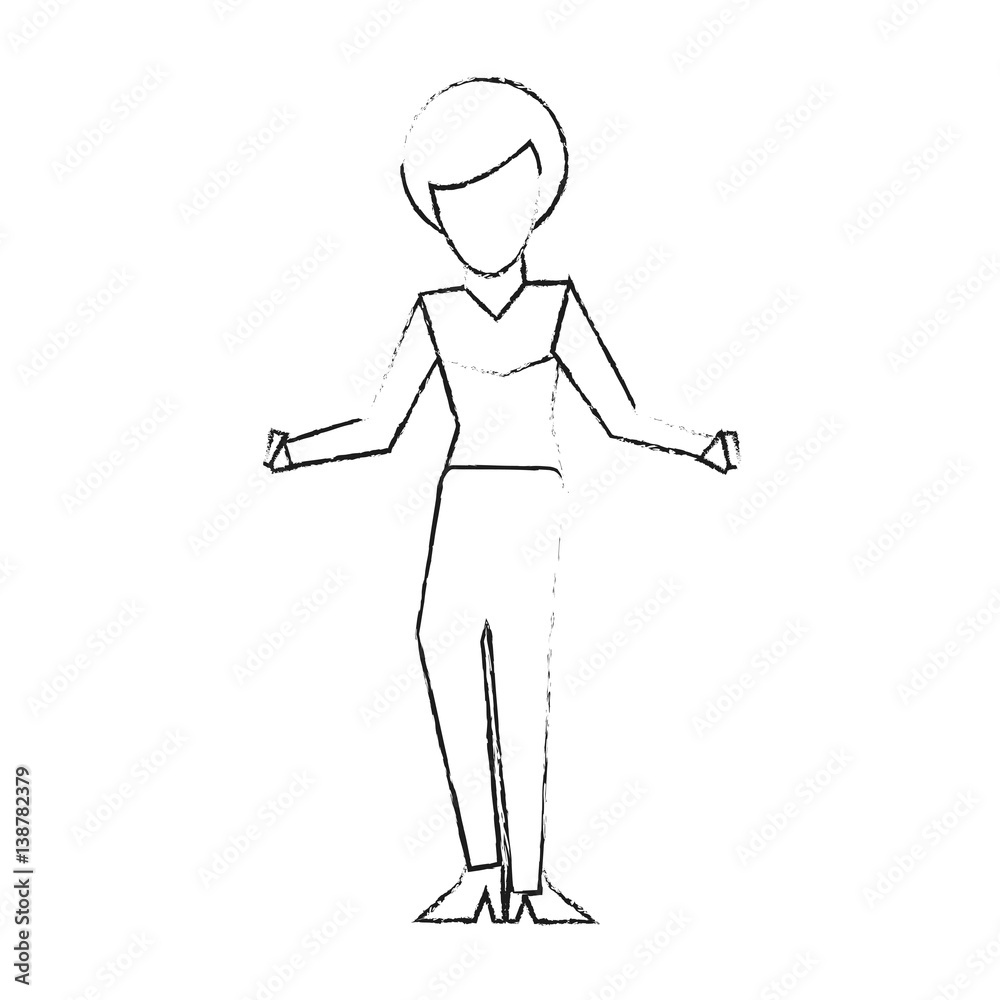 abstract faceless woman with open arms  icon image vector illustration design 