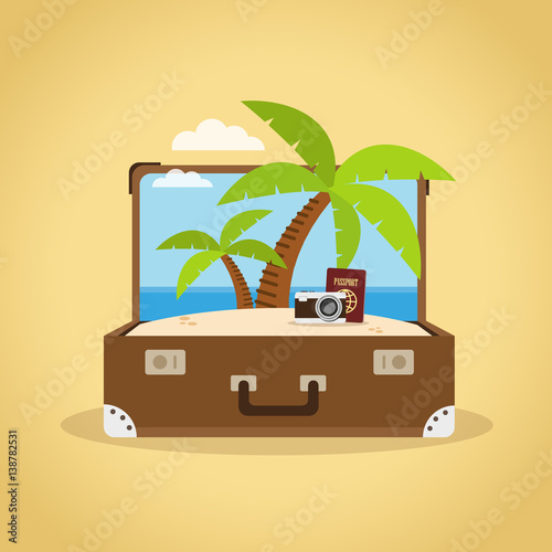 Suitcase  travel concept illustration