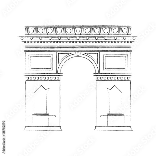 arc de triomphe paris icon image vector illustration design 