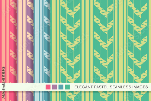 Seamless pastel background set primitive check arrow line