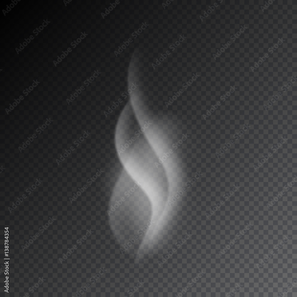 Smoke realistic isolated vector illustration on transparent background - obrazy, fototapety, plakaty 