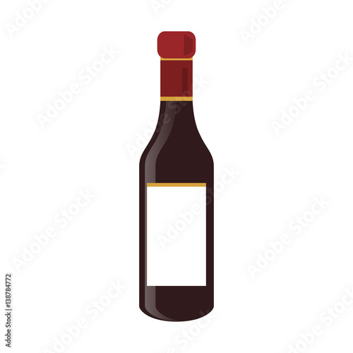 wine bottle icon over white background. colorful design. vector illustration