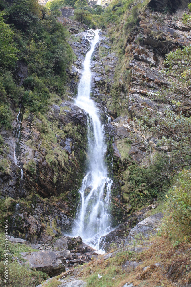 A waterfall some where in Himalayas at 11000 feet