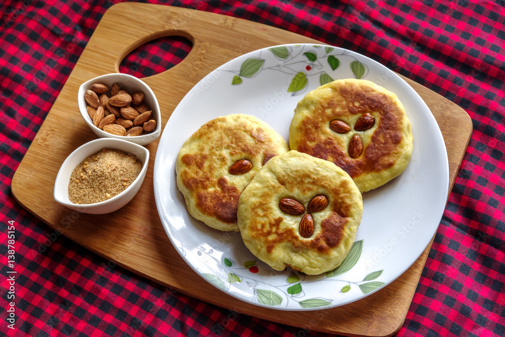 Korean pancake, and popular street food of Korea - Hotteok Korean pancake, and popular street food of Korea - Hotteok