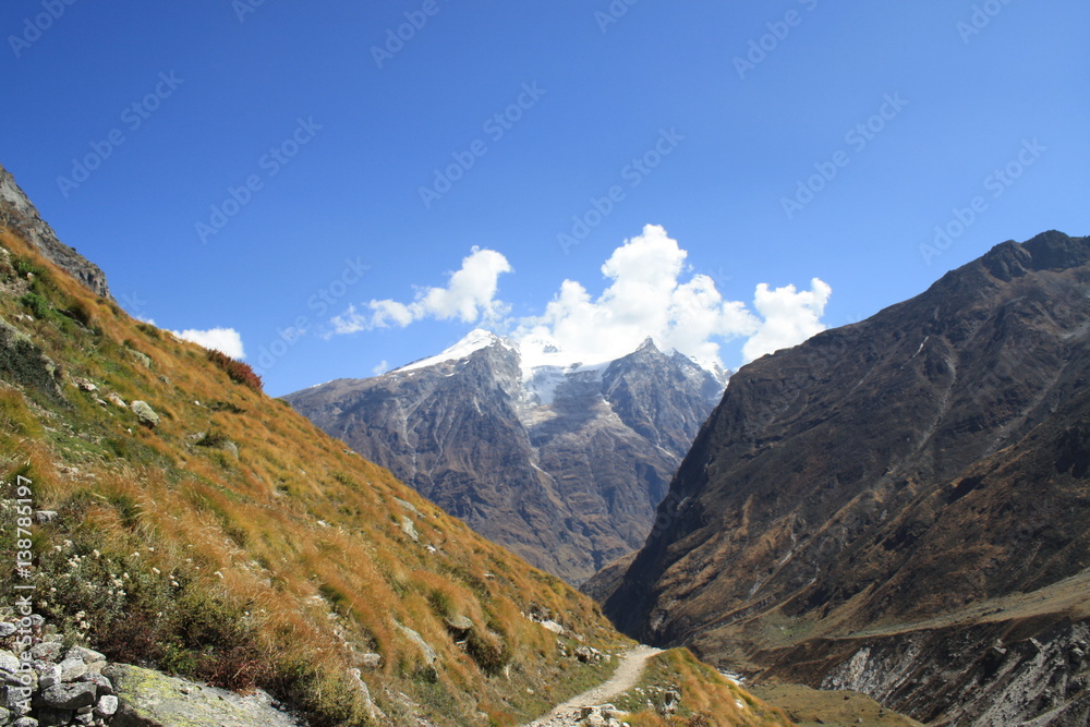 Hiking Trail in Himalayan Landscape at 11000 feet