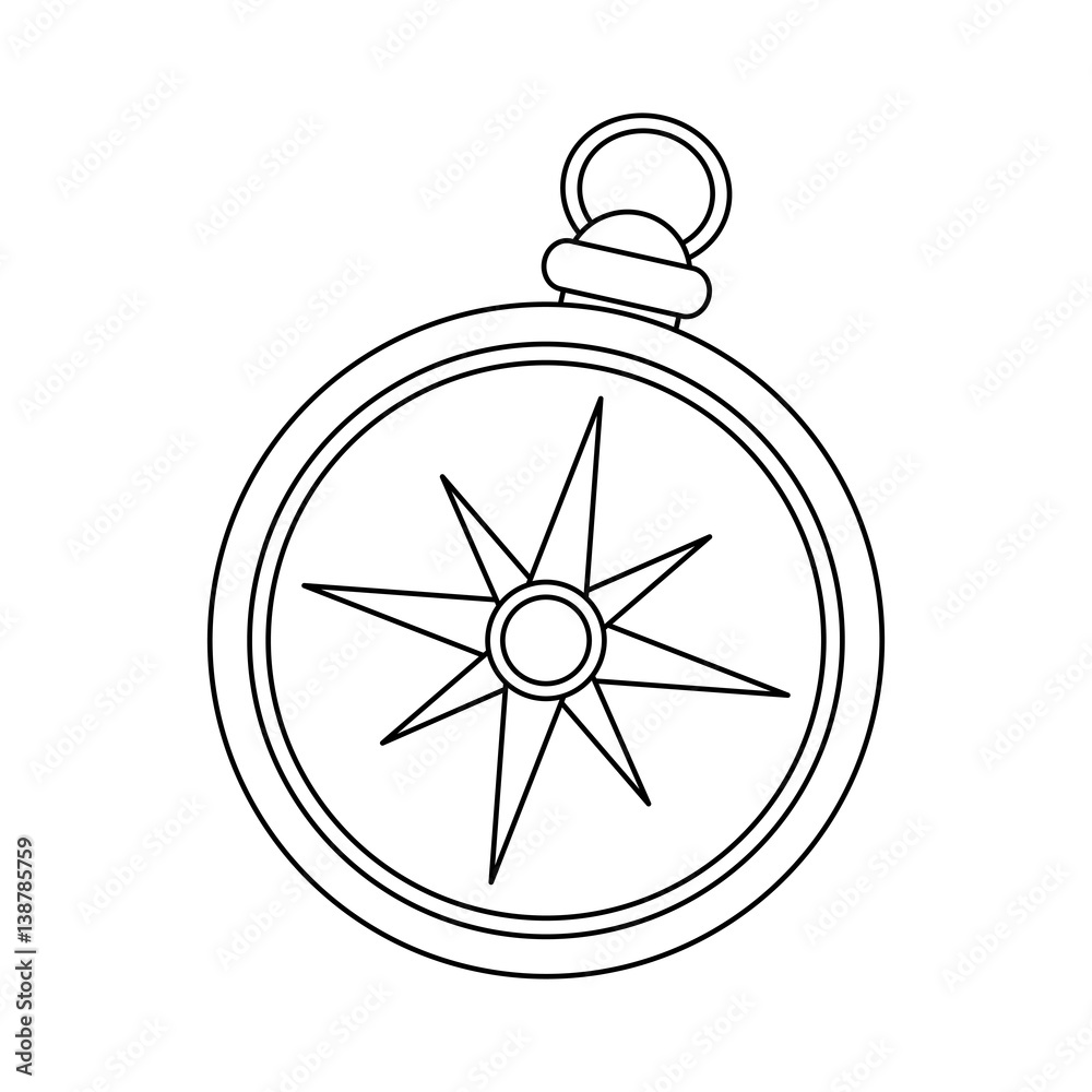 compass device icon over white background. vector illustration