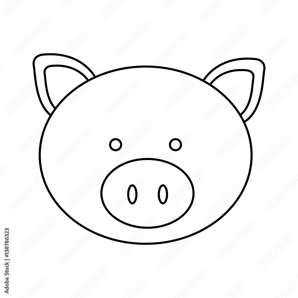 figure face pig icon, vector illustration design image