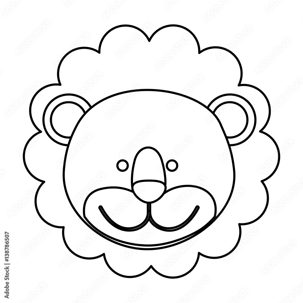 figure face lion icon, vector illustration design image
