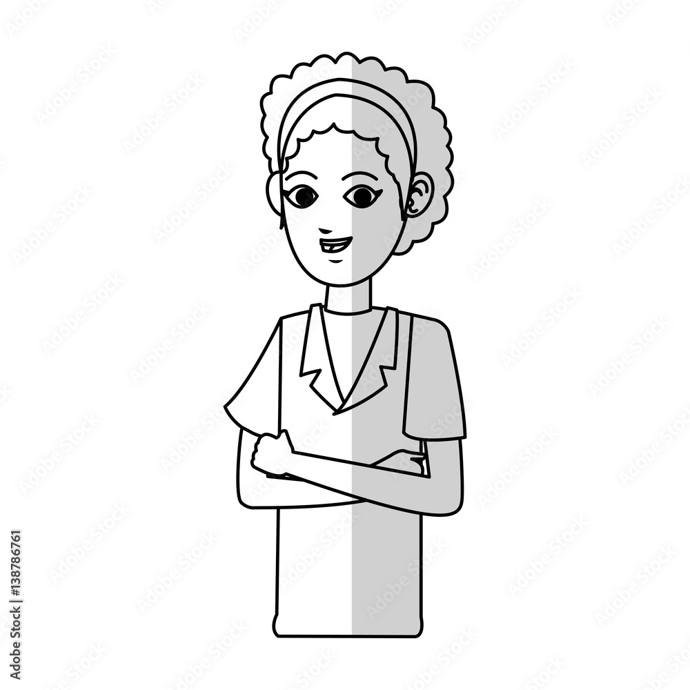 medical doctor woman cartoon icon over white background. vector illustration