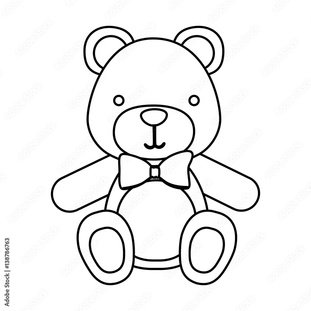 figure teddy bear with tie icon, vector illustration design image figure teddy bear with tie icon, vector illustration design image