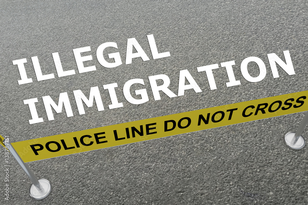 Illegal Immigration concept Stock Illustration | Adobe Stock