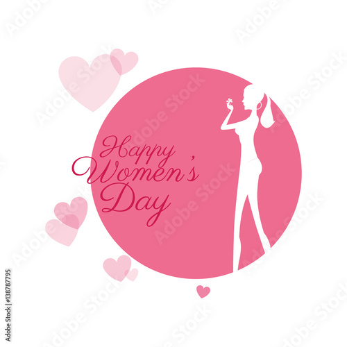 happy womens day girl with hearts vector illustration eps 10