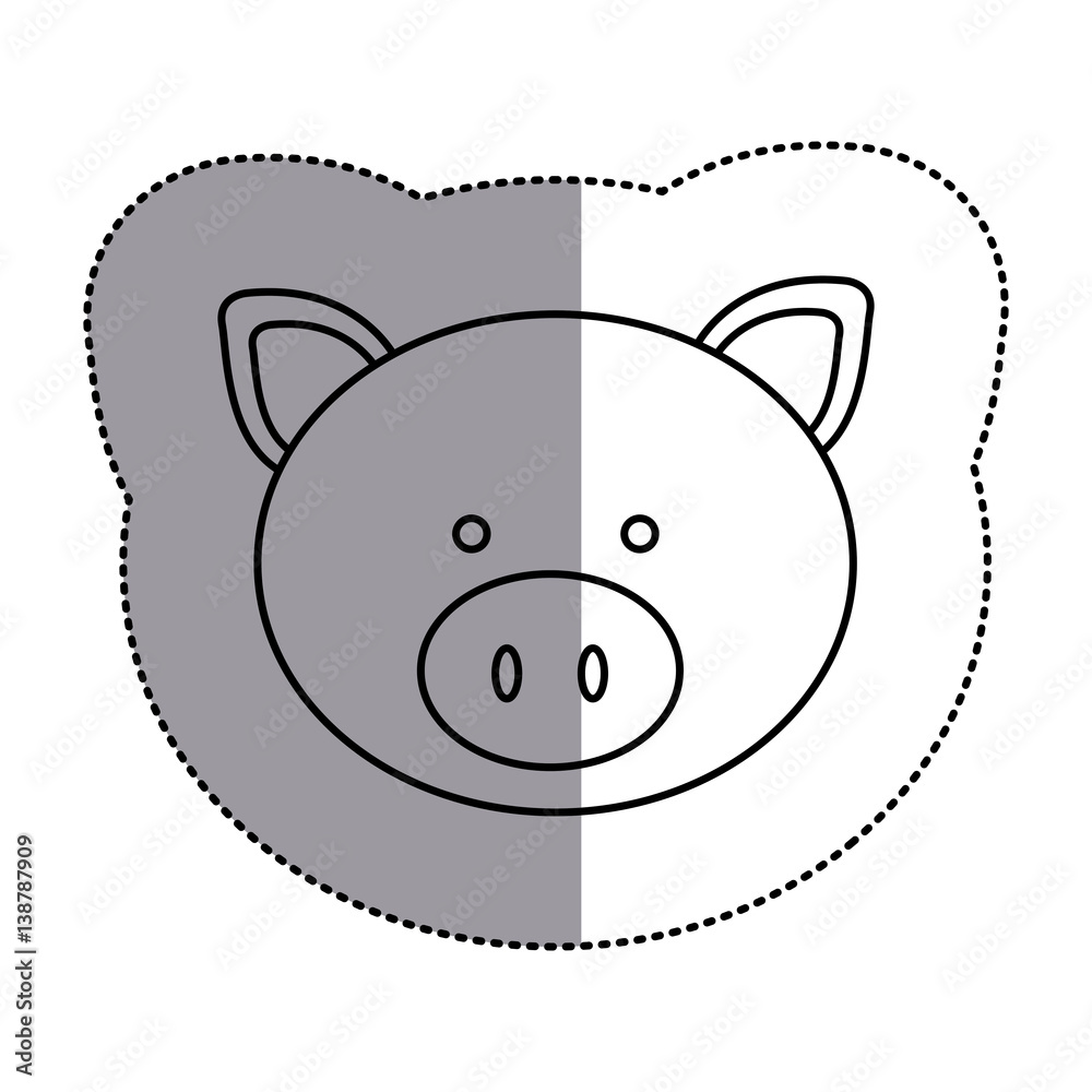 contour face pig icon, vector illustration design image contour face pig icon, vector illustration design image