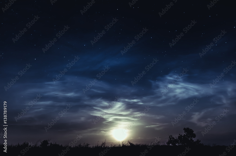 sky with clouds and moon