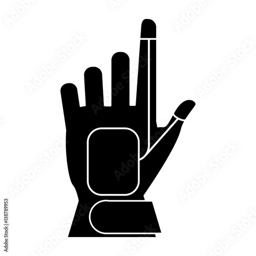 wired glove virtual reality accesory pictogram vector illustration eps 10