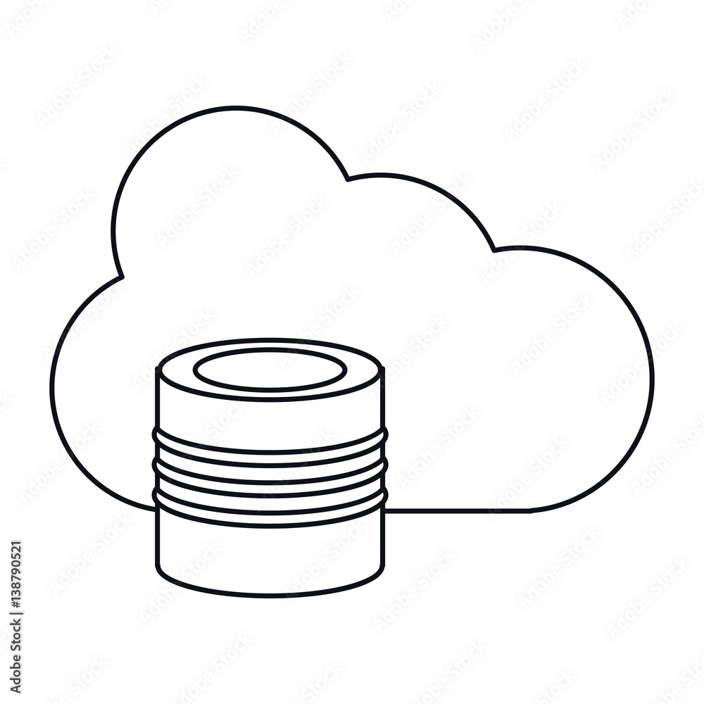 cloud data base technology thin line vector illustration eps 10 cloud data base technology thin line vector illustration eps 10