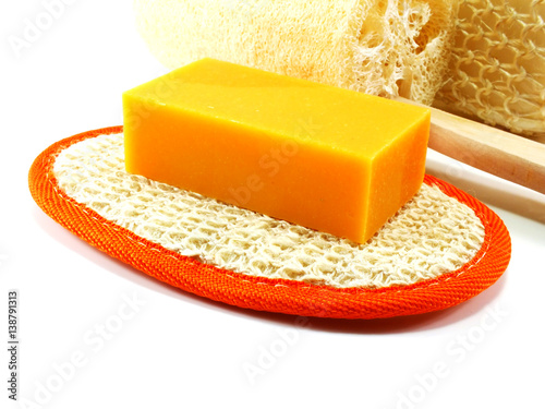natural luff sponge with thyme soap