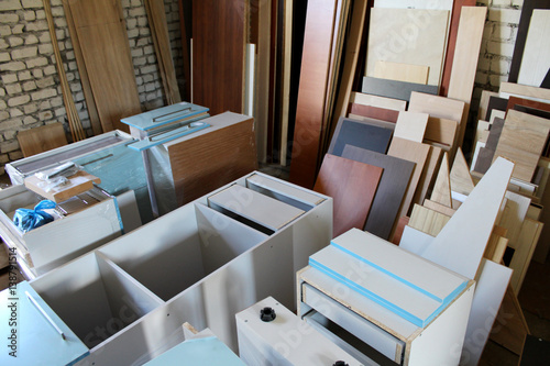 Furniture manufacture. Production department and furniture storage
