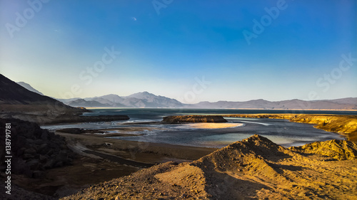 Panorama of Crater salt lake Assal, Djibouti photo