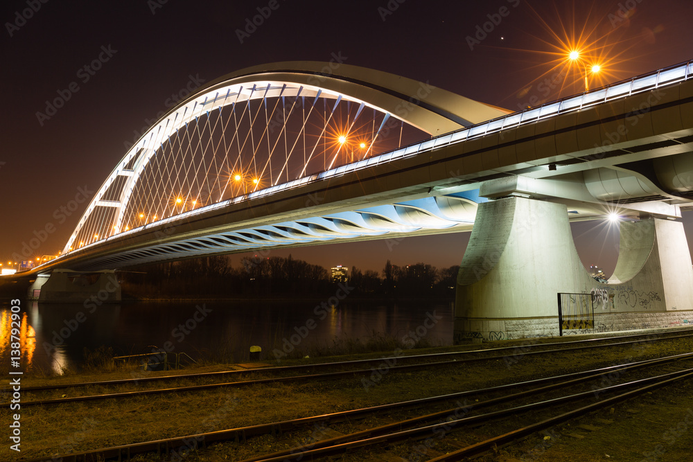 Fototapeta premium Apollo bridge in Bratislava, Slovakia