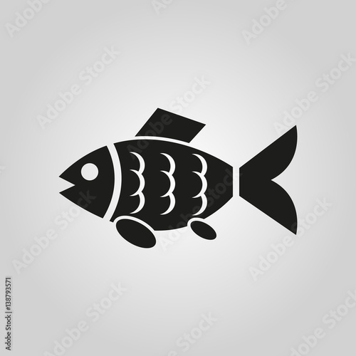 Fish icon. Fishing and angling, minnow symbol. Flat design. Stock - Vector illustration