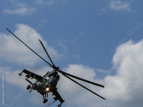Fototapeta Naklejka Na Ścianę i Meble -  Majestic army helicopter on sunny day